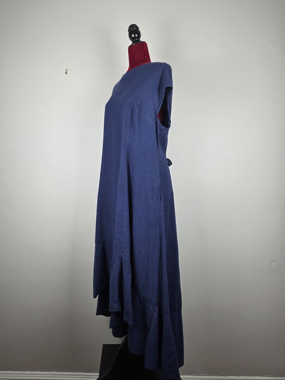 Universal Standard Sunset Linen Flounce Dress In Cenote (Size S/14-16) - Picture 6 of 12